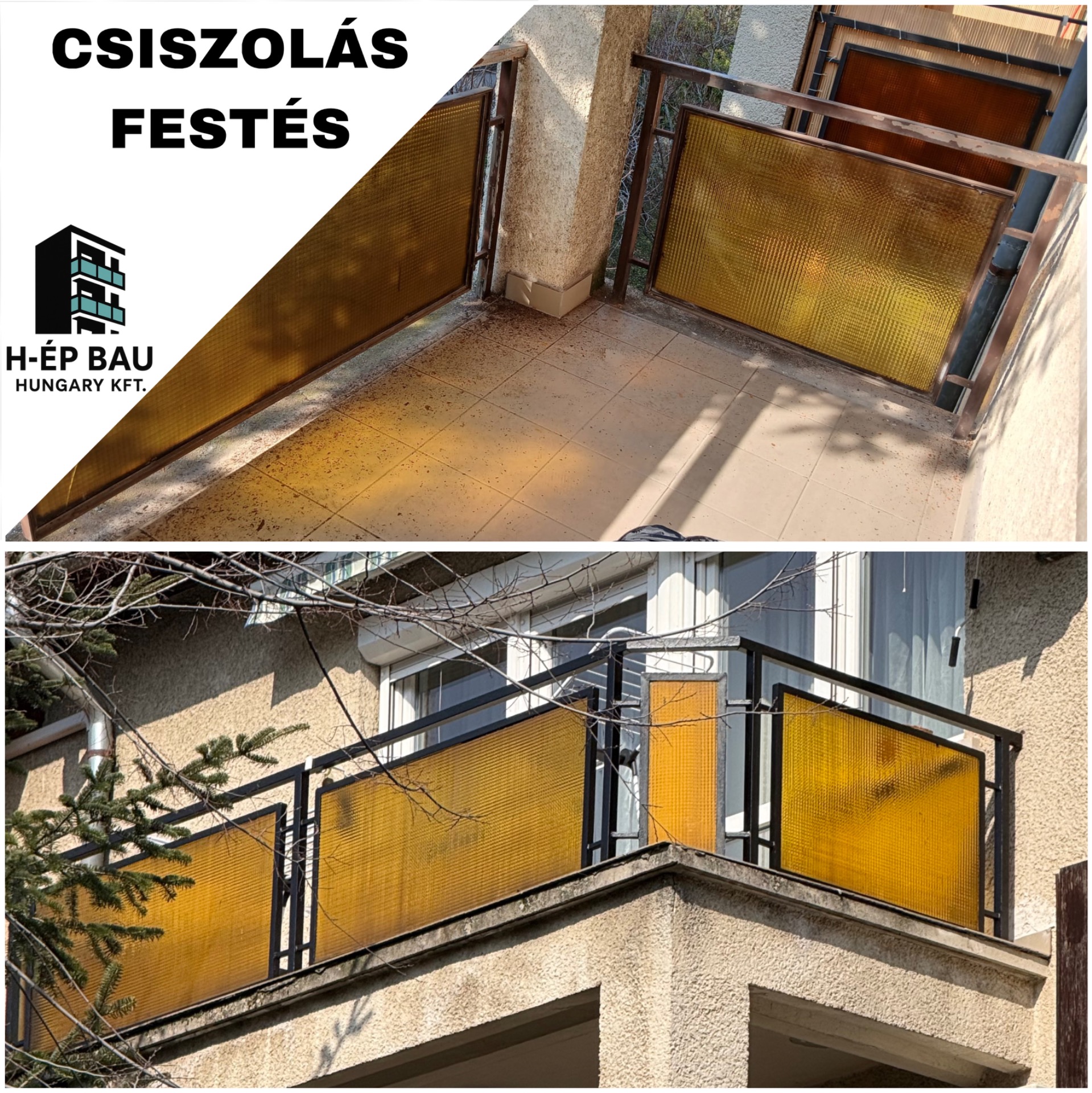 Erkély csiszolás és festés Budapest XI.kerületében. 